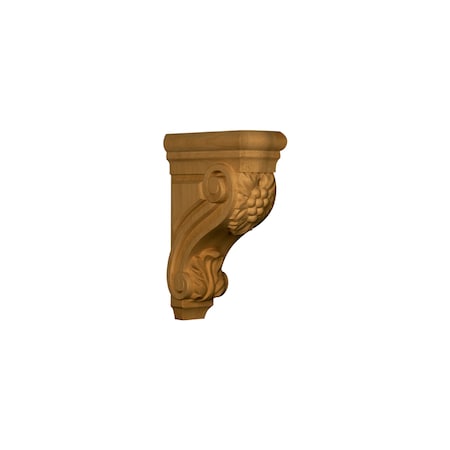 9 1/4 X 3 1/8 X 6 Mid-Sized Carved Grape Corbel In Rubberwood <sma